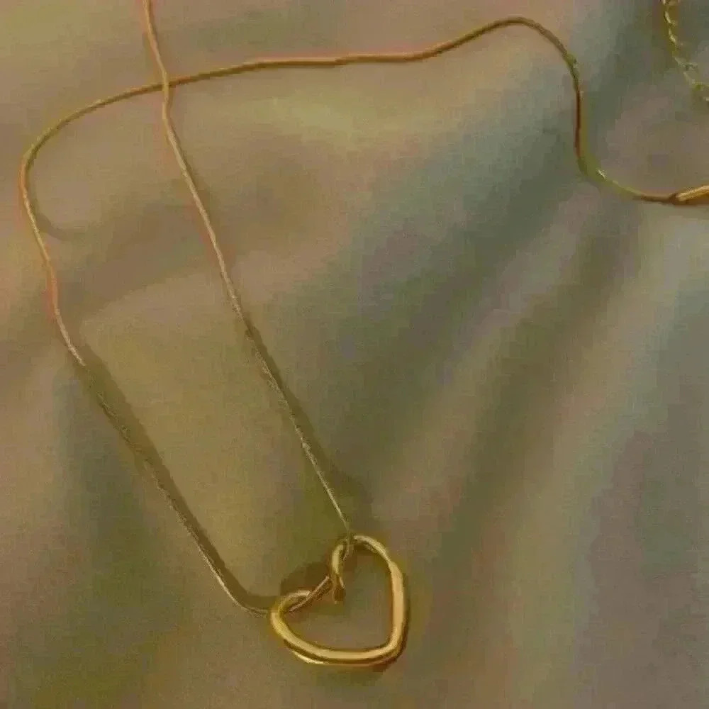 Gold Filled Open Heart Pendant Necklace - Picture 3 of 3